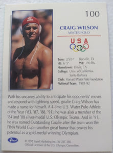 Craig Wilson signed water polo US Olympic card