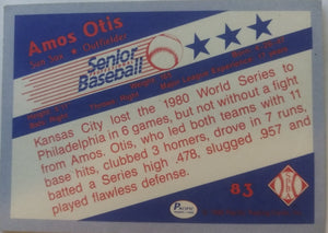 Amos Otis signed baseball card