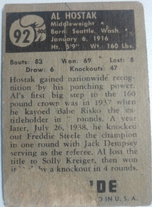 Al Hostak 1951Topps ringside boxing card